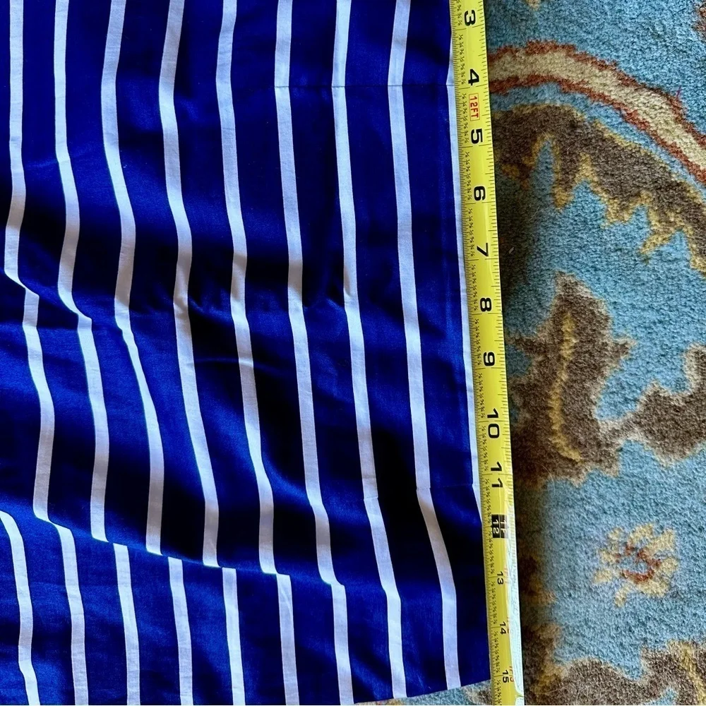 Vineyard Vines Navy Blue and White Cotton Striped Skirt with Red Trim at Bottom - Picture 5 of 7